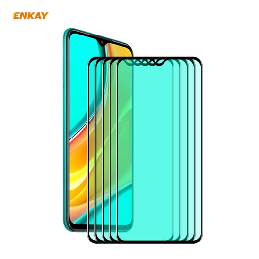 5 PCS ENKAY Hat-Prince 0.26mm 9H 6D Curved Full Screen Eye Protection Green Film Tempered Glass Protector, For Xiaomi Redmi Note 8 Pro, For Redmi Note 9S/Note 9 Pro, For Redmi 10X 4G/Redmi Note 9, For Xiaomi Redmi 9 / 9A / 9C, For Samsung Galaxy A71   ...