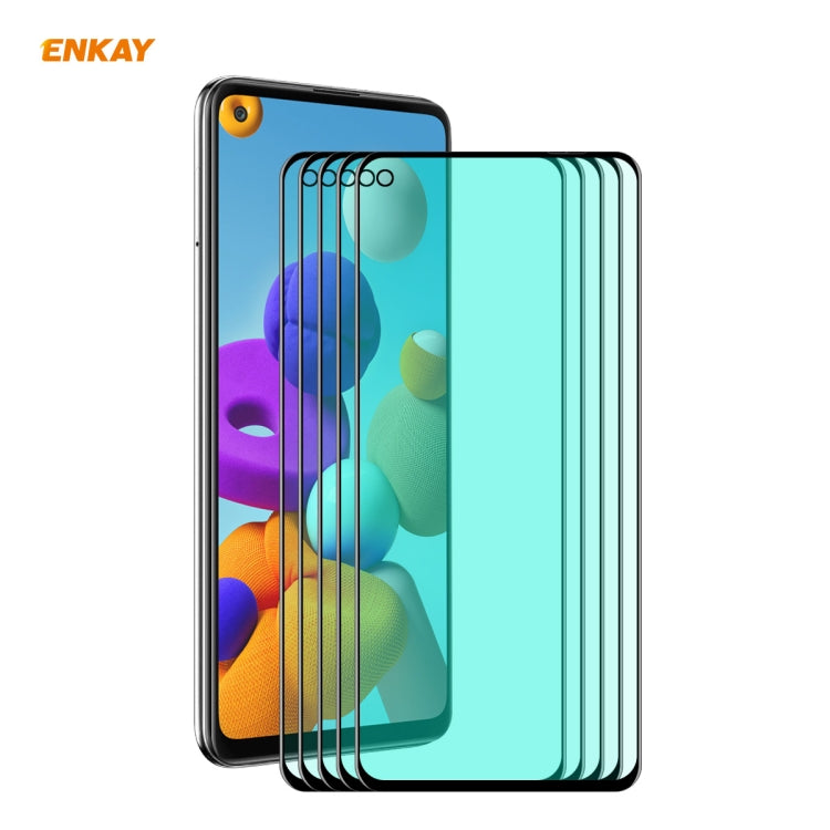 5 PCS ENKAY Hat-Prince 0.26mm 9H 6D Curved Full Screen Eye Protection Green Film Tempered Glass Protector, For Xiaomi Redmi Note 8 Pro, For Redmi Note 9S/Note 9 Pro, For Redmi 10X 4G/Redmi Note 9, For Xiaomi Redmi 9 / 9A / 9C, For Samsung Galaxy A71   ...
