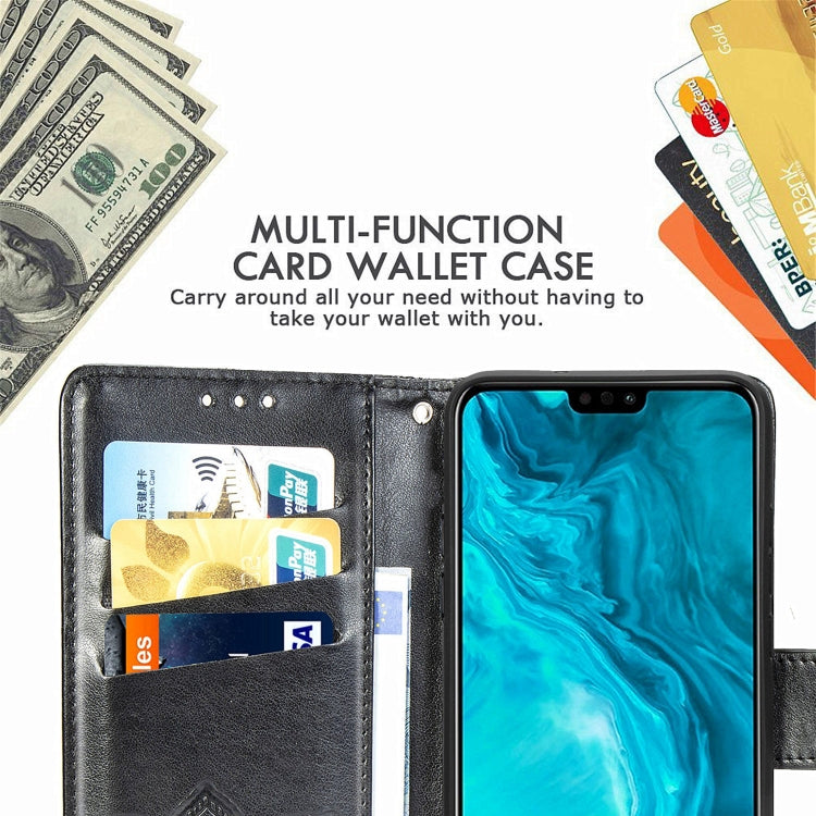 For Huawei Honor 9X Lite Butterfly Love Flower Embossed Horizontal Flip Leather Case with Bracket / Card Slot / Wallet / Lanyard, Black, Blue, Gray, Lighte Purple, Rose Gold, Dark Purple, Pink