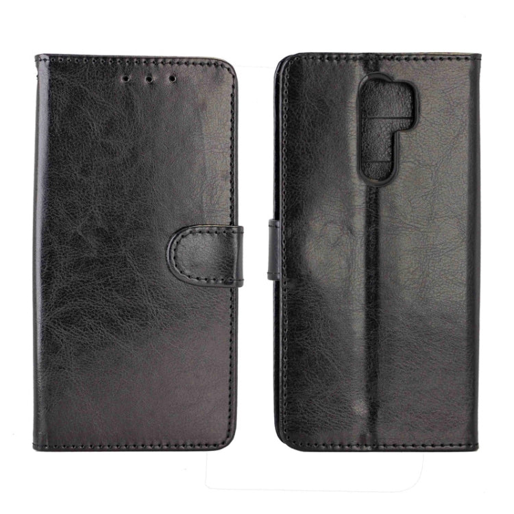 Black leather flip phone case with magnetic closure and protective back cover