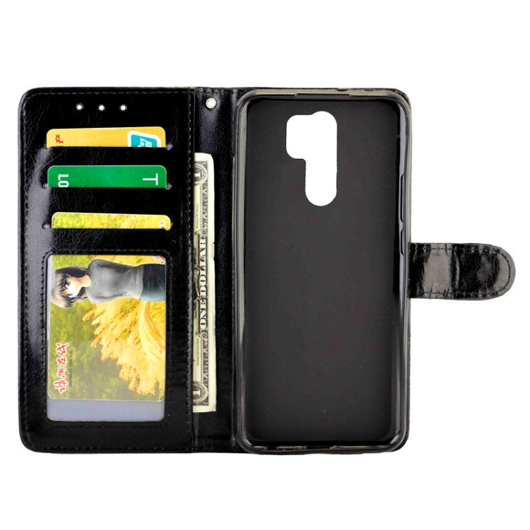 Black leather flip phone case with card slots and photo window, phone holder strap