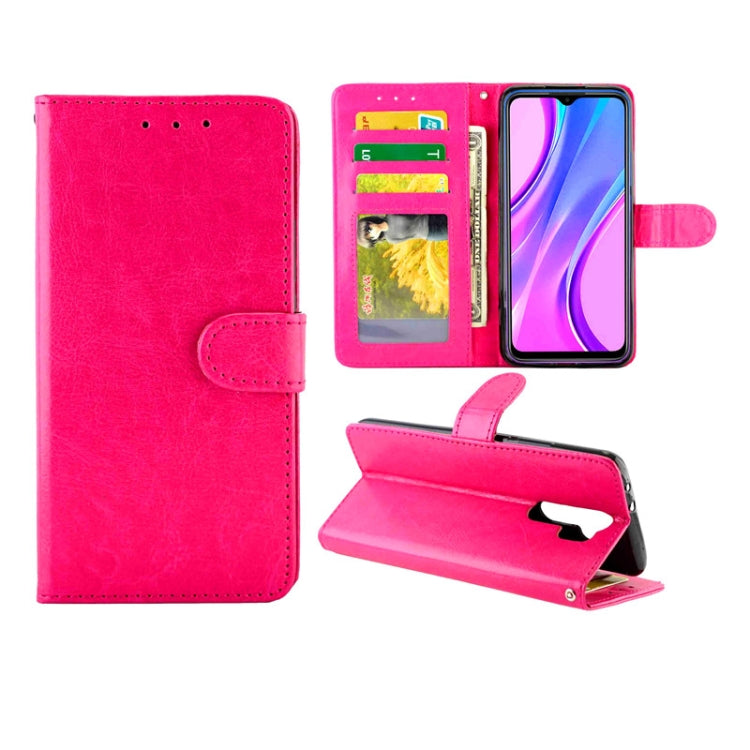 Pink leather flip phone case with card slots and photo window, protective wallet stand