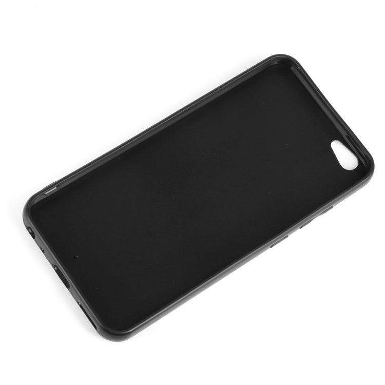 Black leather-texture phone case front with speaker and port openings