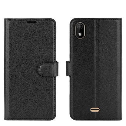 WIKO Y61 black flip wallet case with magnetic closure and precise cutouts