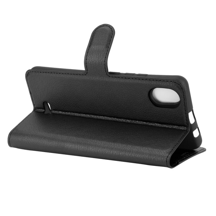 WIKO Y61 black flip wallet case with stand-style viewing angle