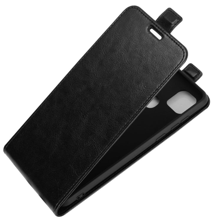 Texture flip leather phone case with card slots, black; diagonal open stand