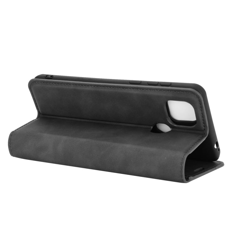 Black leather-style wallet case with kickstand, viewing window, and secure magnetic closure