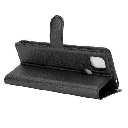 Black folio flip case with stand support and side camera opening