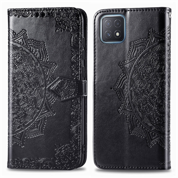 Mandala Flower Embossed Horizontal Flip Leather Case with Bracket / Card Slot / Wallet / Lanyard, For OPPO A52, For OPPO A92S, For OPPO Realme C12, For OPPO Realme C15, For OPPO A52 5G