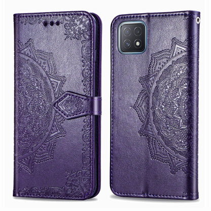 Mandala Flower Embossed Horizontal Flip Leather Case with Bracket / Card Slot / Wallet / Lanyard, For OPPO A52, For OPPO A92S, For OPPO Realme C12, For OPPO Realme C15, For OPPO A52 5G