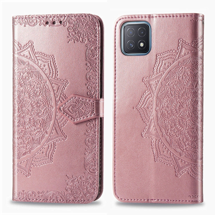 Mandala Flower Embossed Horizontal Flip Leather Case with Bracket / Card Slot / Wallet / Lanyard, For OPPO A52, For OPPO A92S, For OPPO Realme C12, For OPPO Realme C15, For OPPO A52 5G