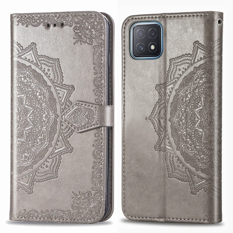 Mandala Flower Embossed Horizontal Flip Leather Case with Bracket / Card Slot / Wallet / Lanyard, For OPPO A52, For OPPO A92S, For OPPO Realme C12, For OPPO Realme C15, For OPPO A52 5G