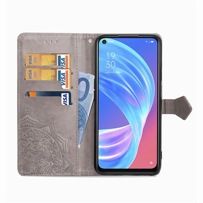 Mandala Flower Embossed Horizontal Flip Leather Case with Bracket / Card Slot / Wallet / Lanyard, For OPPO A52, For OPPO A92S, For OPPO Realme C12, For OPPO Realme C15, For OPPO A52 5G