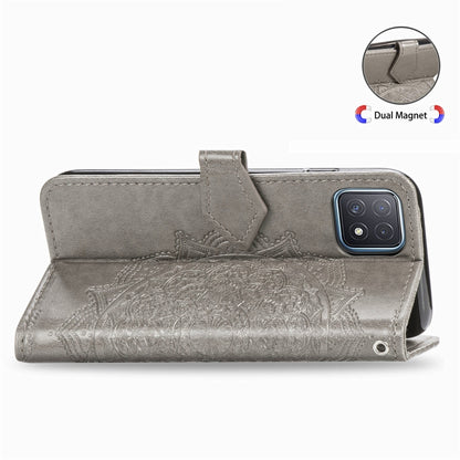 Mandala Flower Embossed Horizontal Flip Leather Case with Bracket / Card Slot / Wallet / Lanyard, For OPPO A52, For OPPO A92S, For OPPO Realme C12, For OPPO Realme C15, For OPPO A52 5G