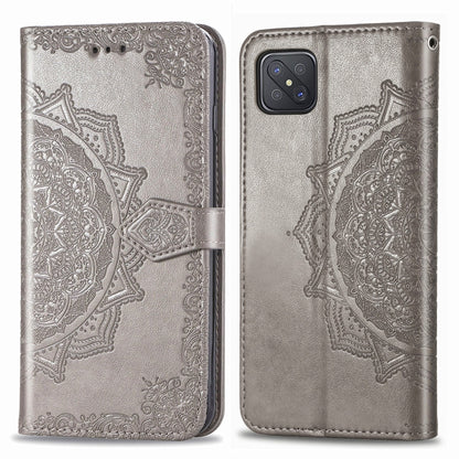 Mandala Flower Embossed Horizontal Flip Leather Case with Bracket / Card Slot / Wallet / Lanyard, For OPPO A52, For OPPO A92S, For OPPO Realme C12, For OPPO Realme C15, For OPPO A52 5G
