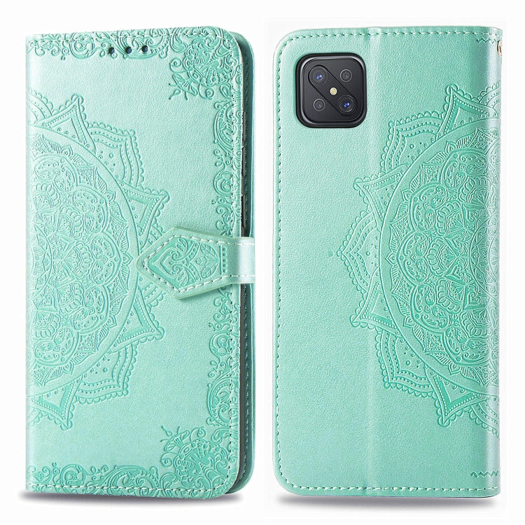 Mandala Flower Embossed Horizontal Flip Leather Case with Bracket / Card Slot / Wallet / Lanyard, For OPPO A52, For OPPO A92S, For OPPO Realme C12, For OPPO Realme C15, For OPPO A52 5G