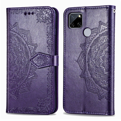 Mandala Flower Embossed Horizontal Flip Leather Case with Bracket / Card Slot / Wallet / Lanyard, For OPPO A52, For OPPO A92S, For OPPO Realme C12, For OPPO Realme C15, For OPPO A52 5G
