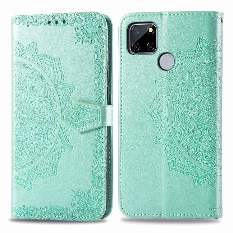Mandala Flower Embossed Horizontal Flip Leather Case with Bracket / Card Slot / Wallet / Lanyard, For OPPO A52, For OPPO A92S, For OPPO Realme C12, For OPPO Realme C15, For OPPO A52 5G