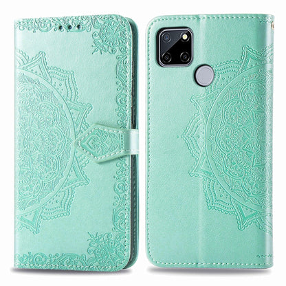 Mandala Flower Embossed Horizontal Flip Leather Case with Bracket / Card Slot / Wallet / Lanyard, For OPPO A52, For OPPO A92S, For OPPO Realme C12, For OPPO Realme C15, For OPPO A52 5G