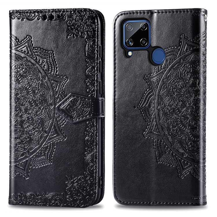 Mandala Flower Embossed Horizontal Flip Leather Case with Bracket / Card Slot / Wallet / Lanyard, For OPPO A52, For OPPO A92S, For OPPO Realme C12, For OPPO Realme C15, For OPPO A52 5G