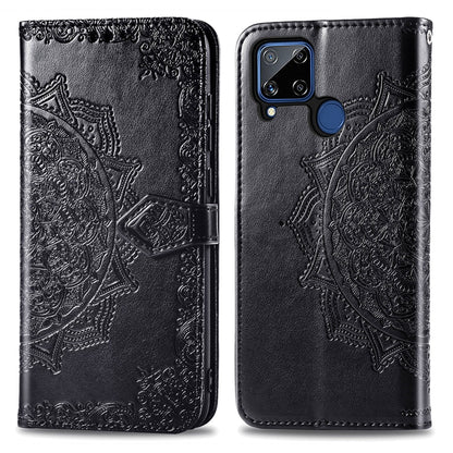 Mandala Flower Embossed Horizontal Flip Leather Case with Bracket / Card Slot / Wallet / Lanyard, For OPPO A52, For OPPO A92S, For OPPO Realme C12, For OPPO Realme C15, For OPPO A52 5G