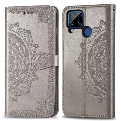 Mandala Flower Embossed Horizontal Flip Leather Case with Bracket / Card Slot / Wallet / Lanyard, For OPPO A52, For OPPO A92S, For OPPO Realme C12, For OPPO Realme C15, For OPPO A52 5G