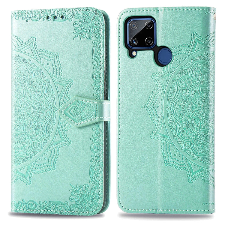 Mandala Flower Embossed Horizontal Flip Leather Case with Bracket / Card Slot / Wallet / Lanyard, For OPPO A52, For OPPO A92S, For OPPO Realme C12, For OPPO Realme C15, For OPPO A52 5G