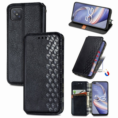 Black magnetic flip PU leather phone case with card slots and built-in magnet