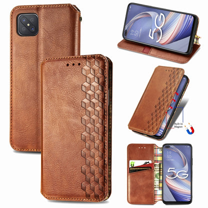 Brown magnetic flip PU leather phone case with card slots and stand viewing