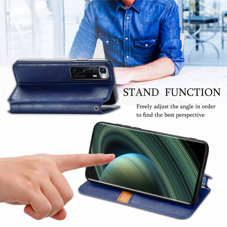 Blue PU leather folio case with stand function for angled viewing