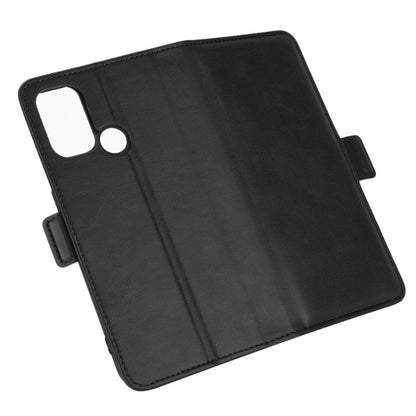 Black leather back cover with camera cutout and horizontal strap holder