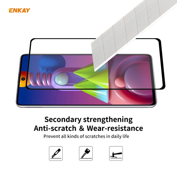 ENKAY Hat-Prince Full Glue 0.26mm 9H 2.5D Tempered Glass Full Coverage Film, For Samsung Galaxy M51, For Samsung Galaxy A42 5G, For Xiaomi Poco X3 / X3 NFC