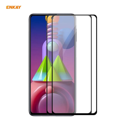 2 PCS ENKAY Hat-Prince Full Glue 0.26mm 9H 2.5D Tempered Glass Full Coverage Film, For Samsung Galaxy M51, For Samsung Galaxy A42 5G, For Xiaomi Poco X3 / X3 NFC