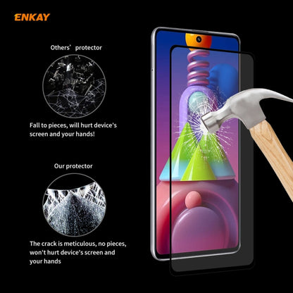 2 PCS ENKAY Hat-Prince Full Glue 0.26mm 9H 2.5D Tempered Glass Full Coverage Film, For Samsung Galaxy M51, For Samsung Galaxy A42 5G, For Xiaomi Poco X3 / X3 NFC