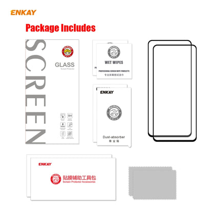 2 PCS ENKAY Hat-Prince Full Glue 0.26mm 9H 2.5D Tempered Glass Full Coverage Film, For Samsung Galaxy M51, For Samsung Galaxy A42 5G, For Xiaomi Poco X3 / X3 NFC
