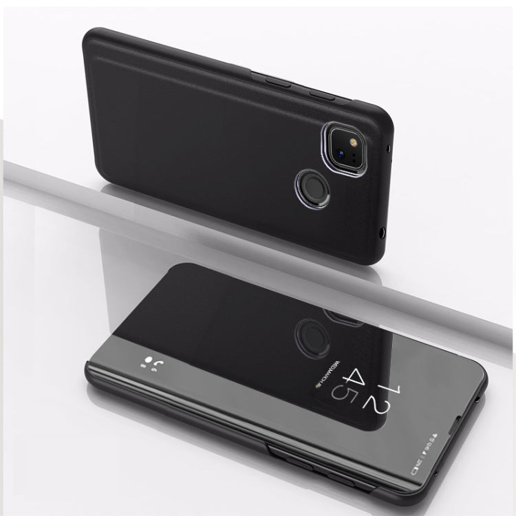 Black horizontal flip leather phone case with mirror and card holder cutouts
