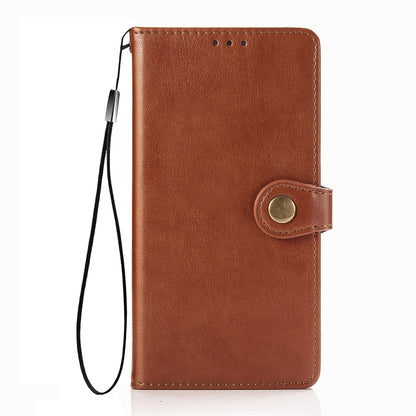 Retro Solid Color Leather Buckle Phone Case with Lanyard & Photo Frame & Card Slot & Wallet & Stand Function, For  Xiaomi Poco X3 NFC