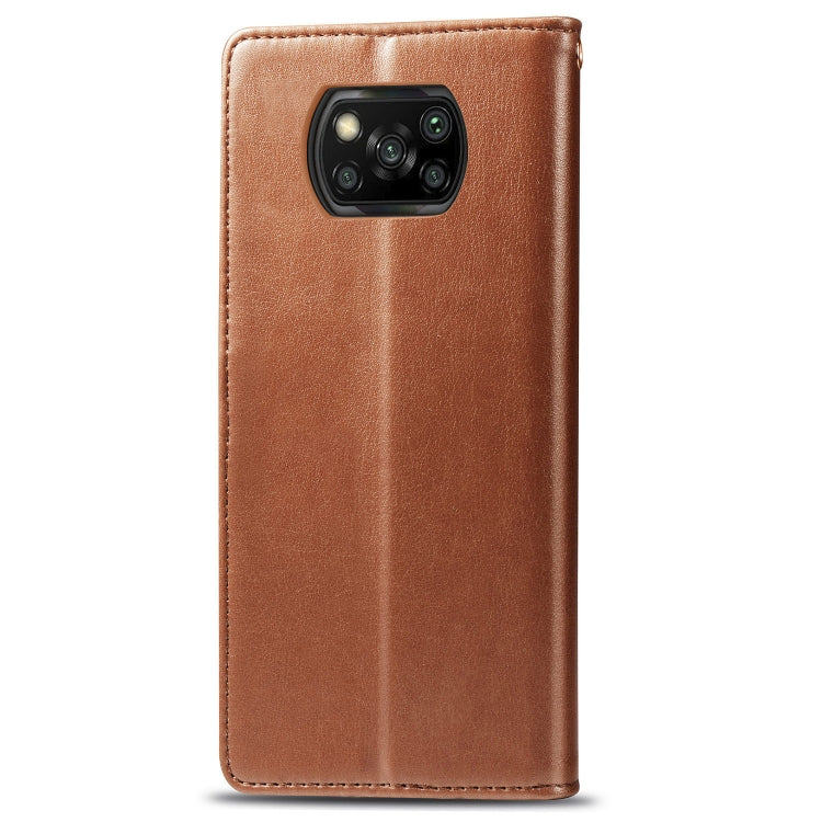 Retro Solid Color Leather Buckle Phone Case with Lanyard & Photo Frame & Card Slot & Wallet & Stand Function, For  Xiaomi Poco X3 NFC
