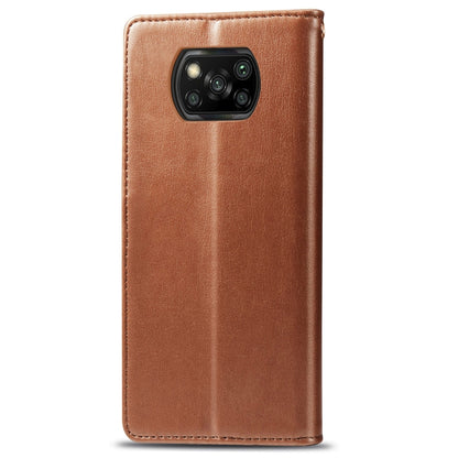 Retro Solid Color Leather Buckle Phone Case with Lanyard & Photo Frame & Card Slot & Wallet & Stand Function, For  Xiaomi Poco X3 NFC