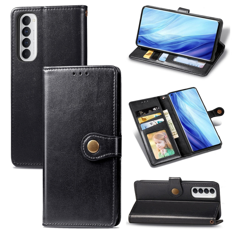 Black leather-look phone wallet case with buckle closure, card slot, and stand