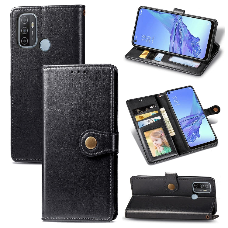 Black leather phone case with lanyard, photo frame, card slot, and stand function