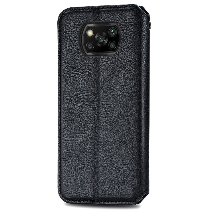 Cubic Grid Pressed Horizontal Flip Magnetic PU Leather Case with Holder & Card Slots & Wallet, For Xiaomi Poco X3 NFC