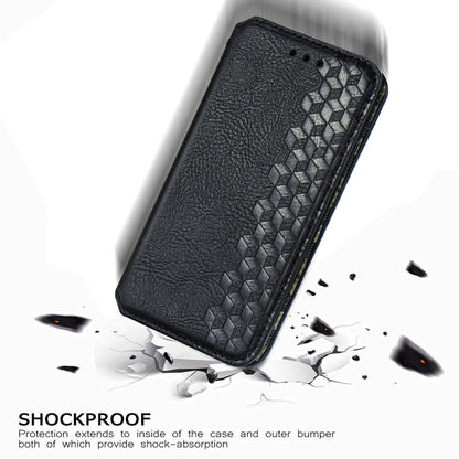Cubic Grid Pressed Horizontal Flip Magnetic PU Leather Case with Holder & Card Slots & Wallet, For Xiaomi Poco X3 NFC