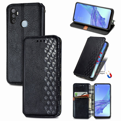 Cubic Grid Pressed Horizontal Flip Magnetic PU Leather Case with Holder & Card Slots & Wallet, For OPPO Reno4 Pro 4G, For OPPO A53 2020