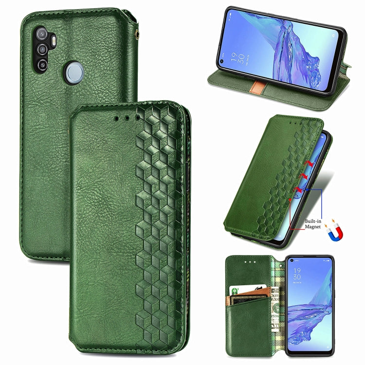 Cubic Grid Pressed Horizontal Flip Magnetic PU Leather Case with Holder & Card Slots & Wallet, For OPPO Reno4 Pro 4G, For OPPO A53 2020