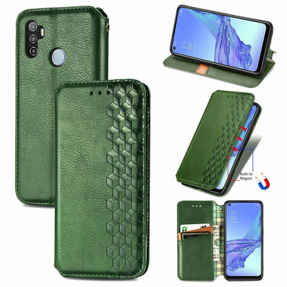 Cubic Grid Pressed Horizontal Flip Magnetic PU Leather Case with Holder & Card Slots & Wallet, For OPPO Reno4 Pro 4G, For OPPO A53 2020