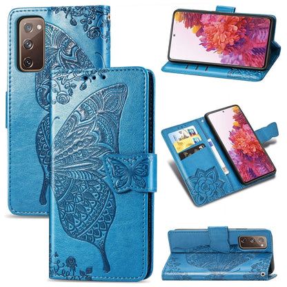Butterfly Love Flower Embossed Horizontal Flip Leather Case with Bracket / Card Slot / Wallet / Lanyard, For Galaxy S20 FE / S20 Lite, For Xiaomi Poco X3 NFC, For Samsung Galaxy S20 FE, For LG Style3 L-41A, For Moto G9 Play