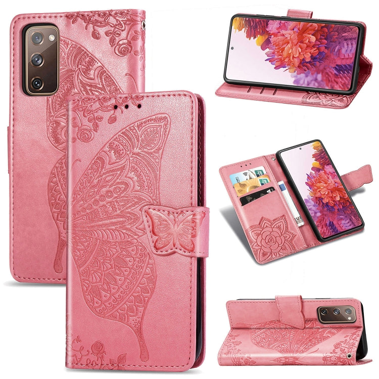 Butterfly Love Flower Embossed Horizontal Flip Leather Case with Bracket / Card Slot / Wallet / Lanyard, For Galaxy S20 FE / S20 Lite, For Xiaomi Poco X3 NFC, For Samsung Galaxy S20 FE, For LG Style3 L-41A, For Moto G9 Play