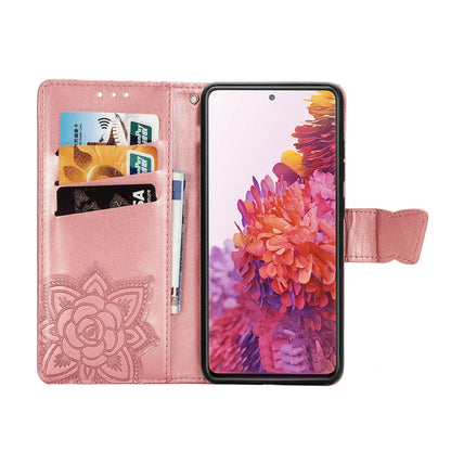 Butterfly Love Flower Embossed Horizontal Flip Leather Case with Bracket / Card Slot / Wallet / Lanyard, For Galaxy S20 FE / S20 Lite, For Xiaomi Poco X3 NFC, For Samsung Galaxy S20 FE, For LG Style3 L-41A, For Moto G9 Play
