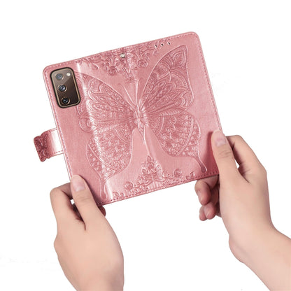 Butterfly Love Flower Embossed Horizontal Flip Leather Case with Bracket / Card Slot / Wallet / Lanyard, For Galaxy S20 FE / S20 Lite, For Xiaomi Poco X3 NFC, For Samsung Galaxy S20 FE, For LG Style3 L-41A, For Moto G9 Play